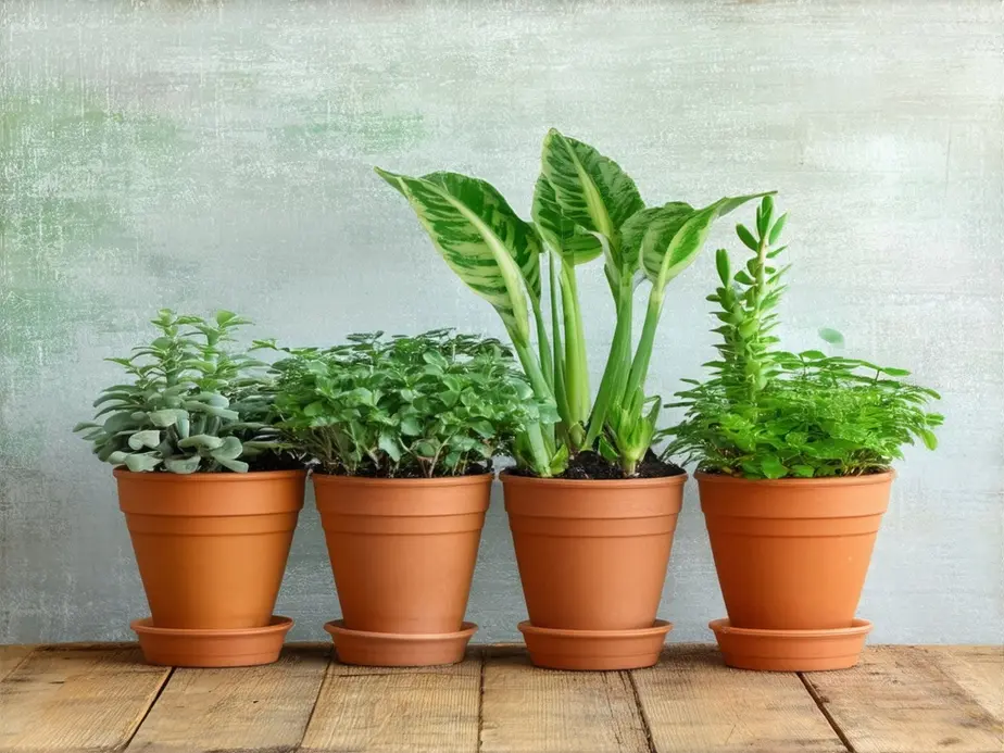 Jardim com plantas murchas e florescendo