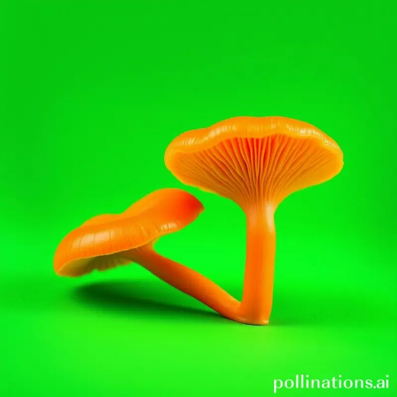 Cogumelo Cordyceps militaris em fundo verde