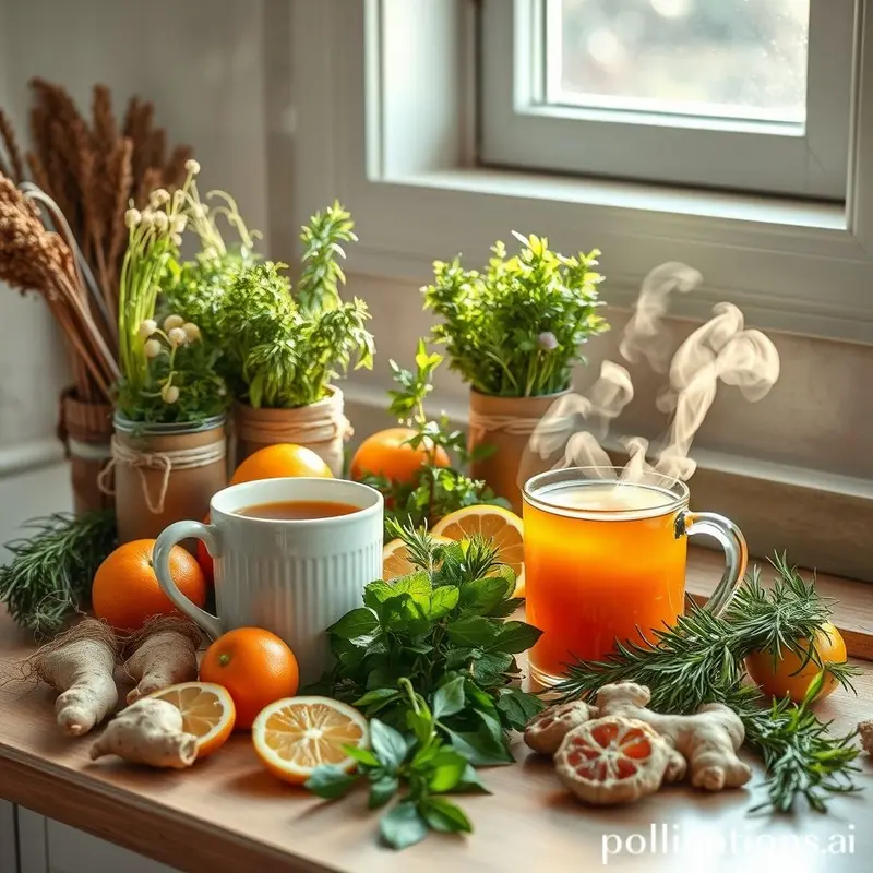 Coleção de plantas medicinais em um jardim exuberante.