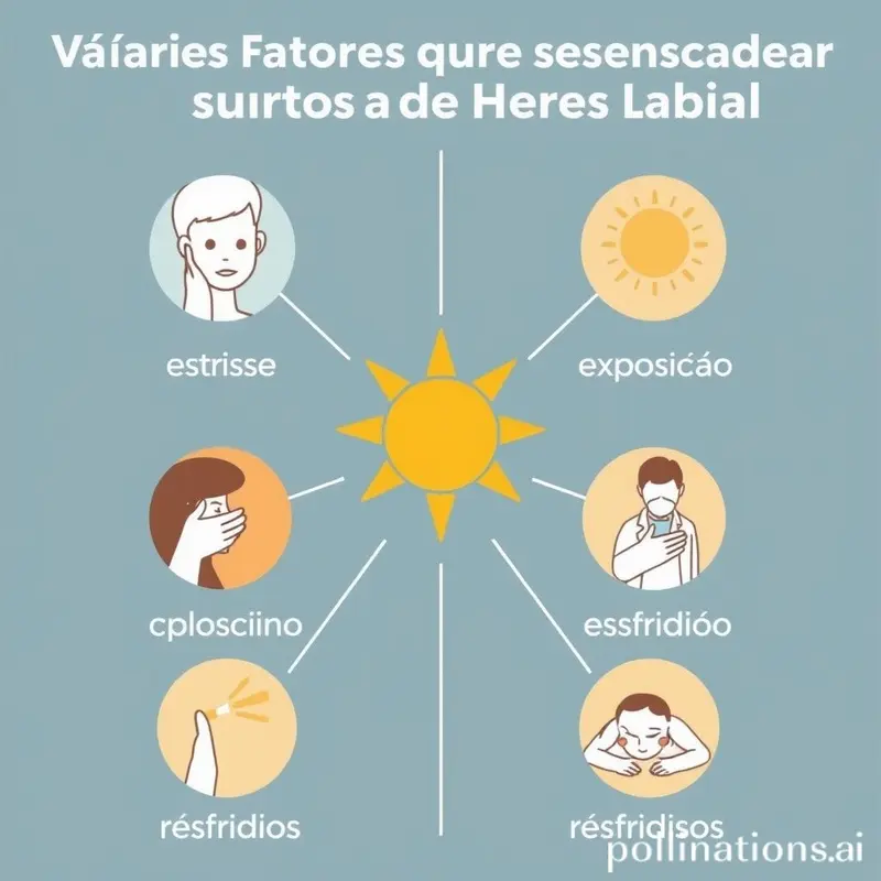 Os sintomas mais comuns do herpes labial, incluindo bolhas e inflamação ao redor dos lábios.
