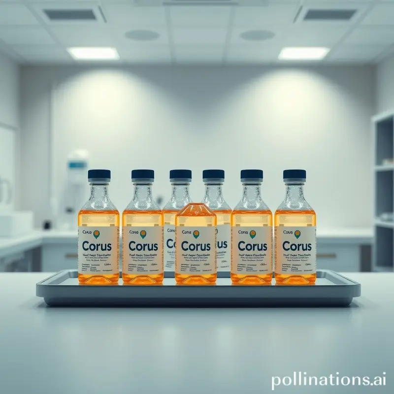 Frascos de Corus prontos para serem utilizados em ambiente clínico.