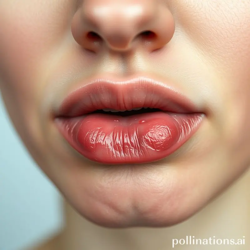 Os sintomas mais comuns do herpes labial, incluindo bolhas e inflamação ao redor dos lábios.