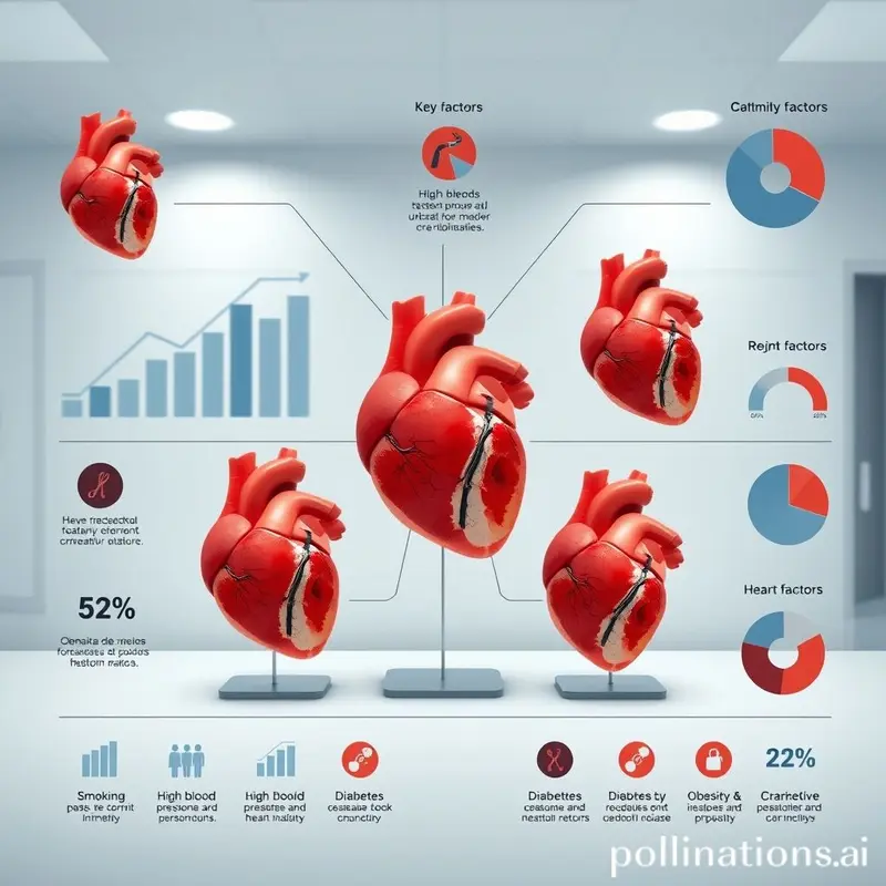 Infografia explicativa sobre os tipos de infarto e suas causas.