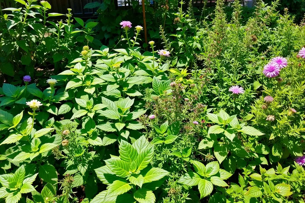 Como as Plantas Enxergam e Se Adaptam à Luz: 7 Fatos Surpreendentes 4 Um jardim vibrante sob a luz do sol cheio de cores e texturas.