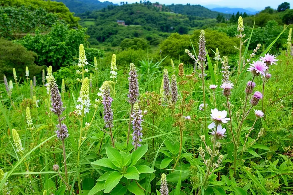 Paisagem de João Pessoa com plantas medicinais