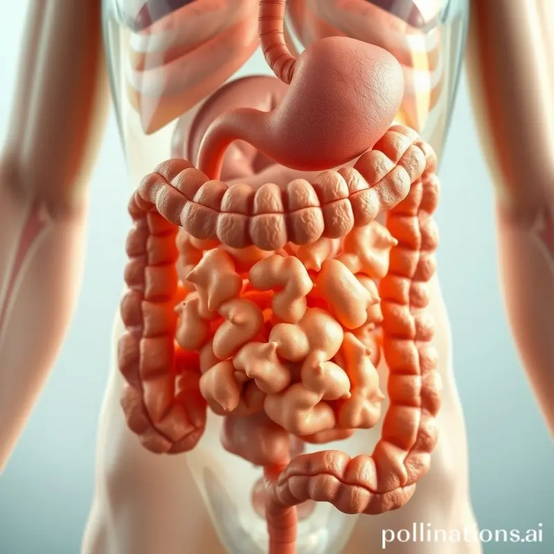 Ilustração que mostra como os gases intestinais se formam no sistema digestivo.