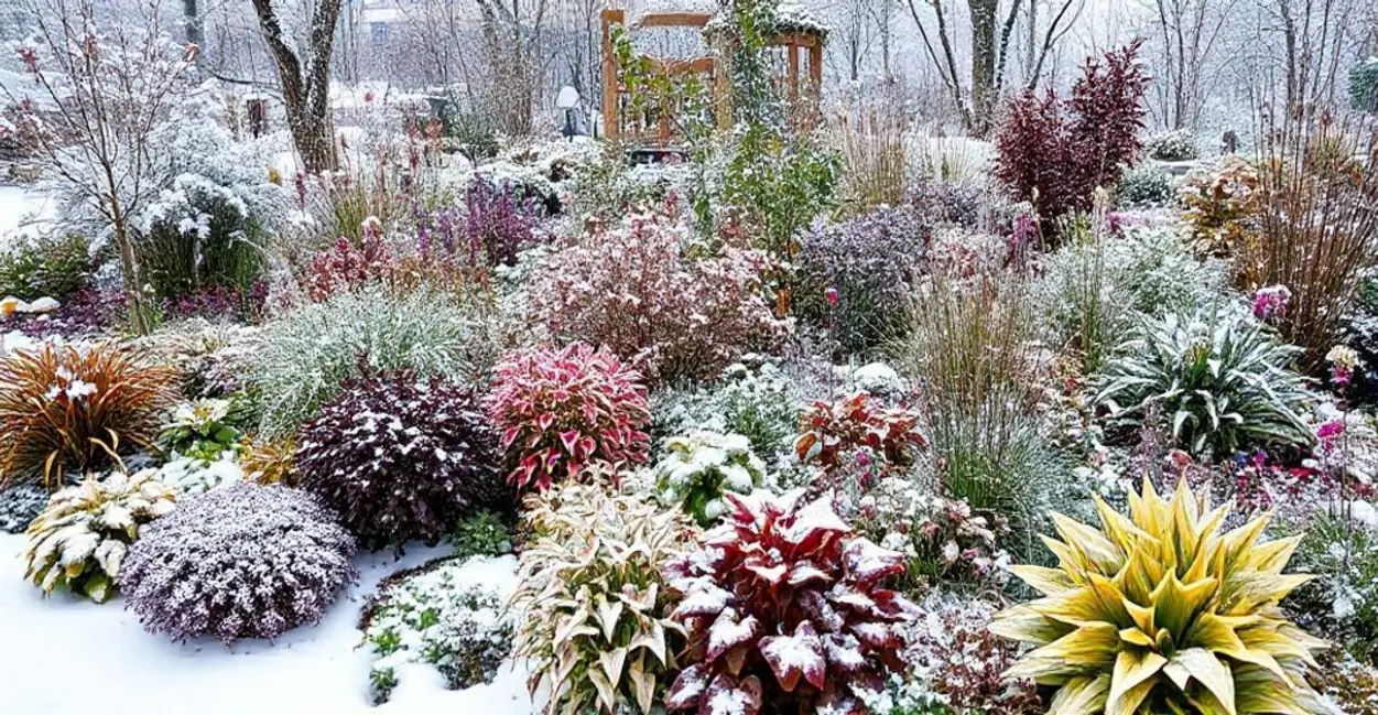 Um extenso jardim de inverno com diversas plantas